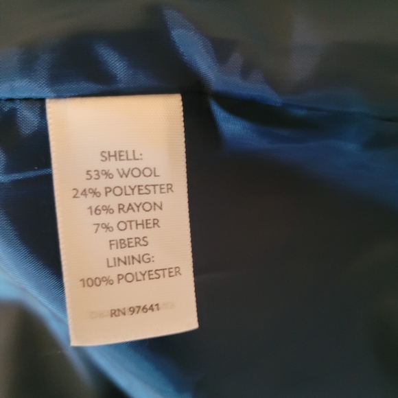 J Jill Wool Blend Marina Blue Peacoat Jacket  Size L EUC - Picture 11 of 11